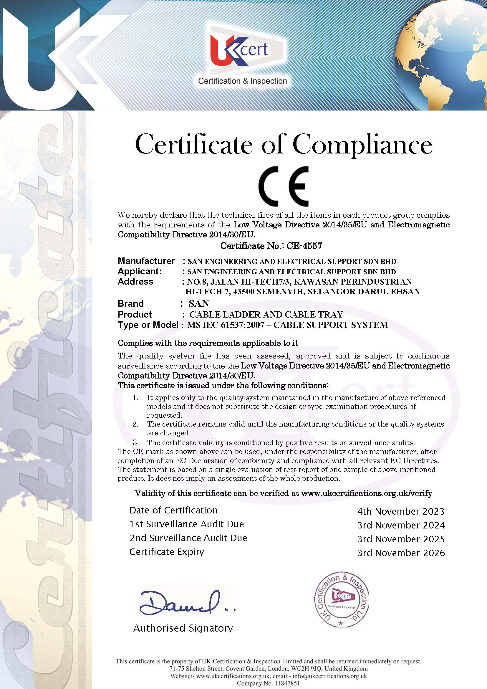 San Engg certificate — CE 2024 2026